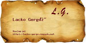 Lacko Gergő névjegykártya